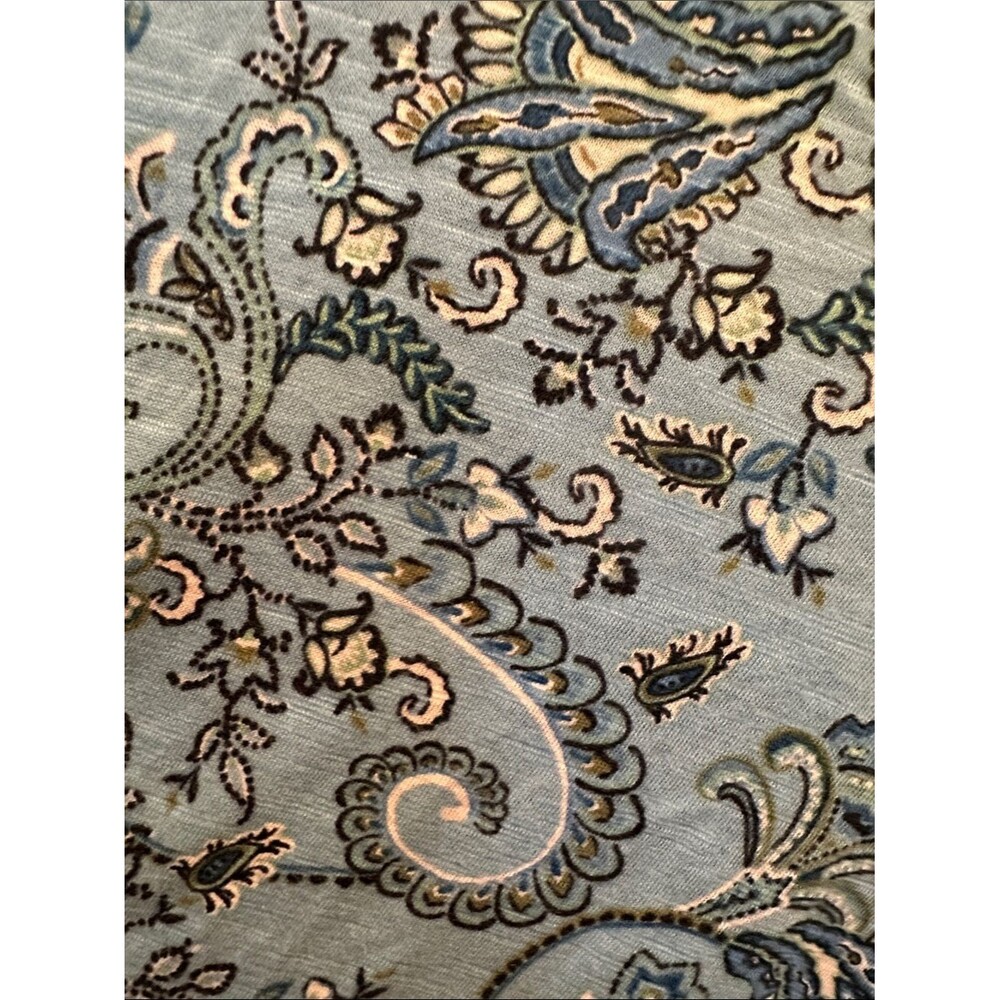 J. Jill Light Blue Paisley Print Women’s Top Elastic Slight Puff 3/4 Sleeve Med - Picture 6 of 7